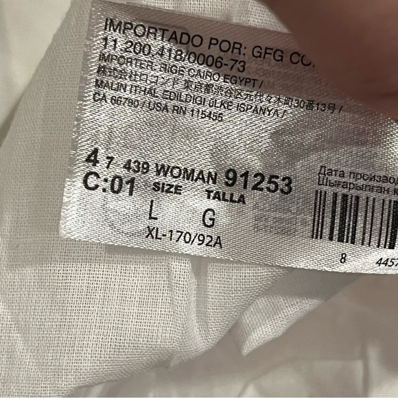 Mango Puff Sleeve Cotton Poplin midi Dress white size 8/large cottage core - Picture 11 of 12